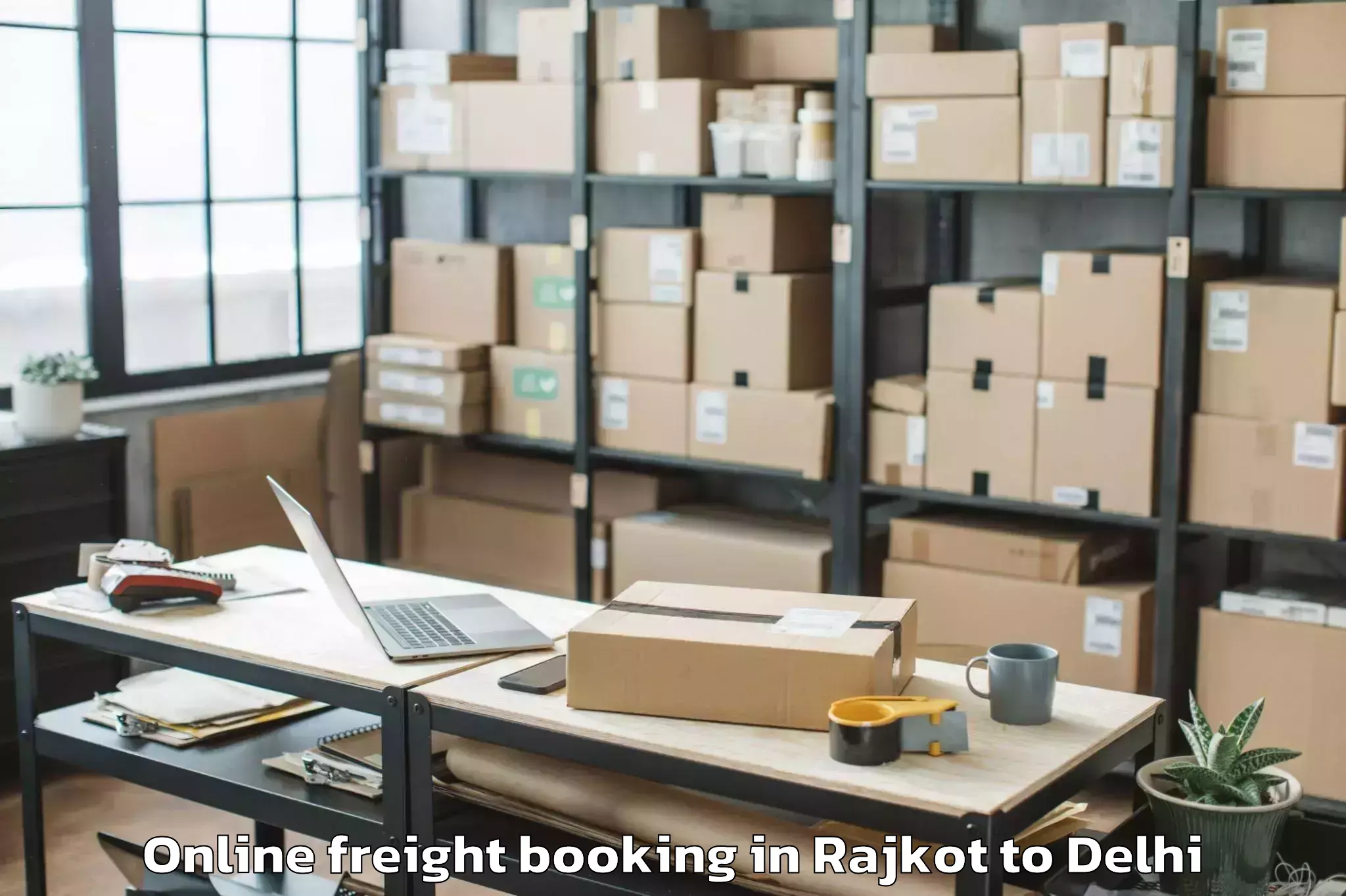 Top Rajkot to Parsvnath Mall Azadpur Online Freight Booking Available